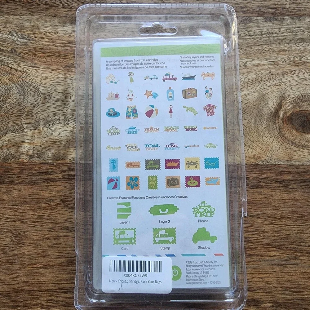 Cricut Pack Your Bags Art Cartridge Travel Vacation Scrapbooking 700 Images NEW